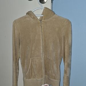 Juicy Couture Tan Velour Zip Hoodie